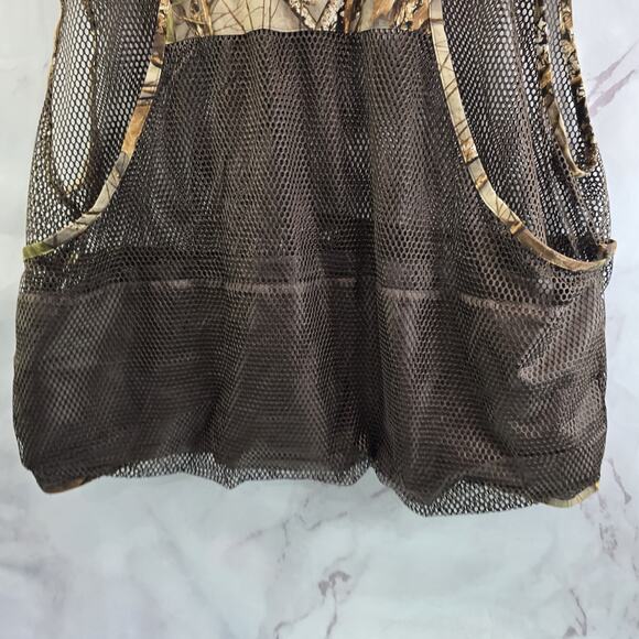 WFS Vest Mens XL Camo Burly Camo Tan Woodland Element Hunting Game Bag Mesh - Picture 7 of 11